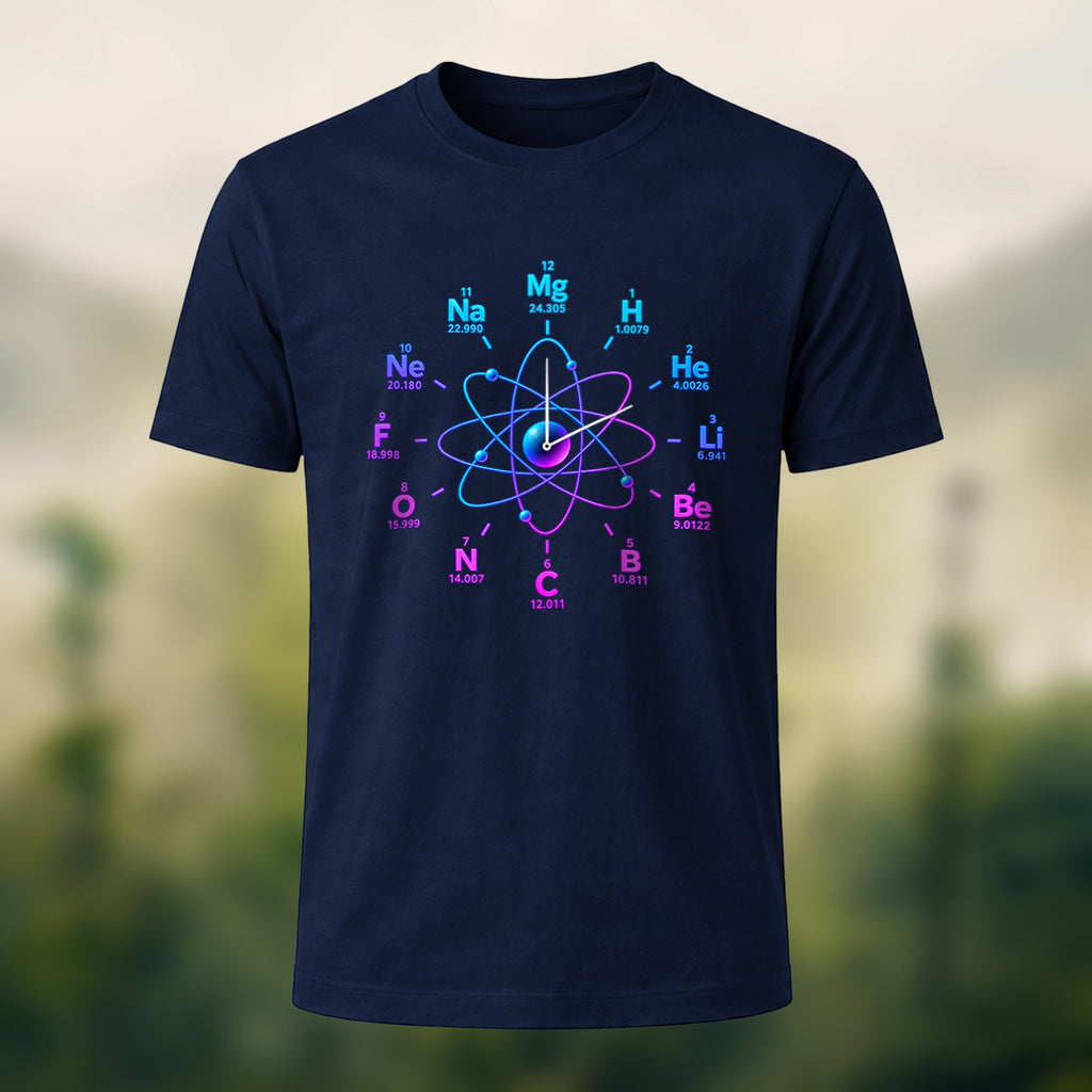 Creative Element Clock Premium Cotton T-Shirt Navy