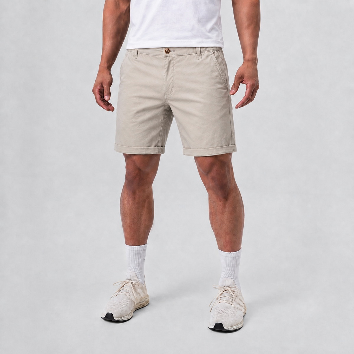 Soft Breathable Cotton Casual Shorts Apricot