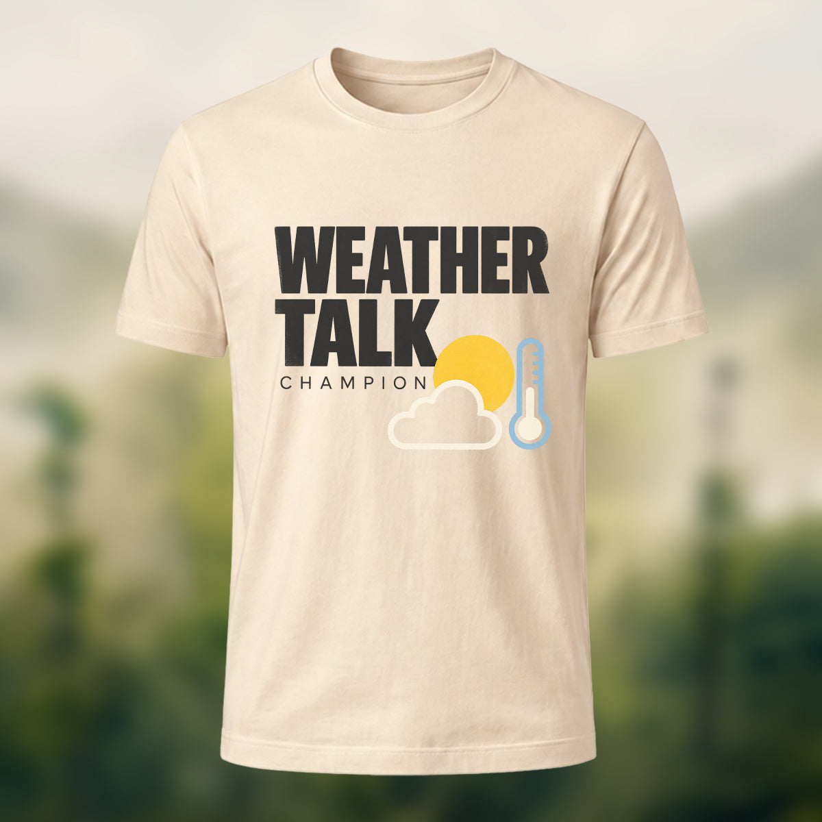 Laidback Weather Talk Soft Cotton T-Shirt Beige