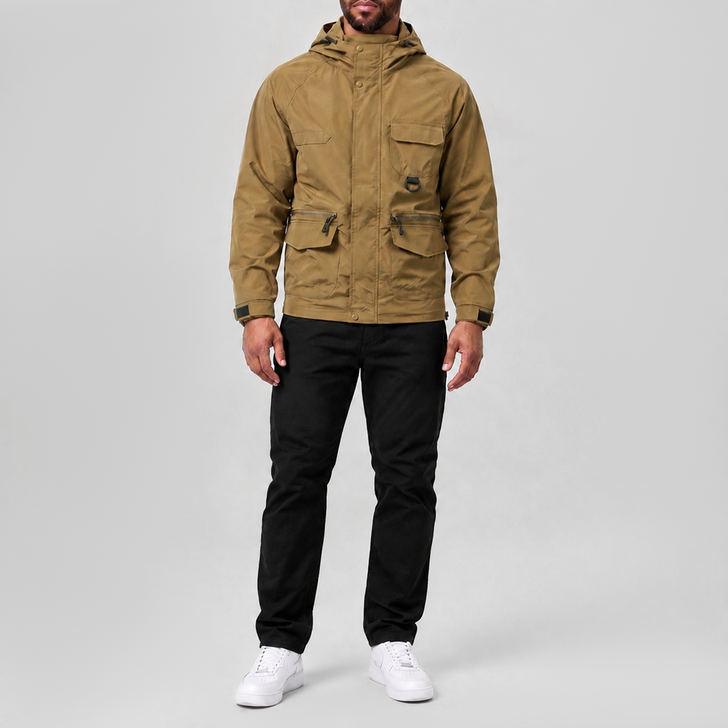 Durable Windproof Utility Jacket Khaki