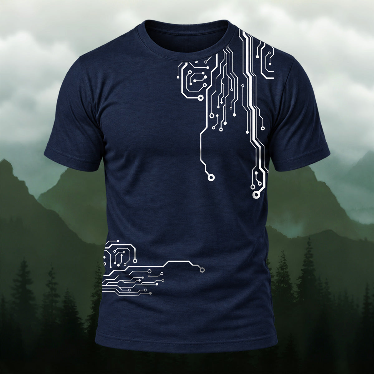 Modern Digital Circuits Casual T-Shirt Navy