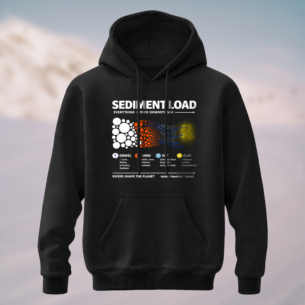 Cotton Made Sediment Load Geology Hoodie Black