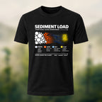 DTG Sediment Load Print Casual Soft Cotton T-Shirt Black
