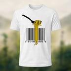 Pasta Barcode Print Casual Cotton T-Shirt White