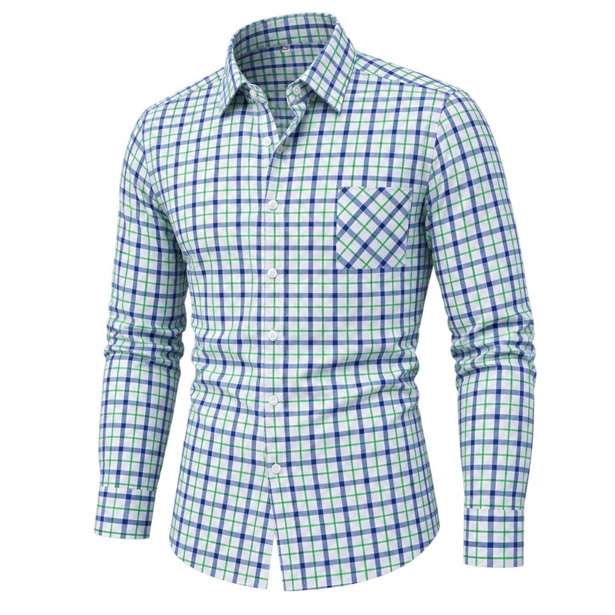 Classic Plaid Premium Cotton Collared Shirt 06