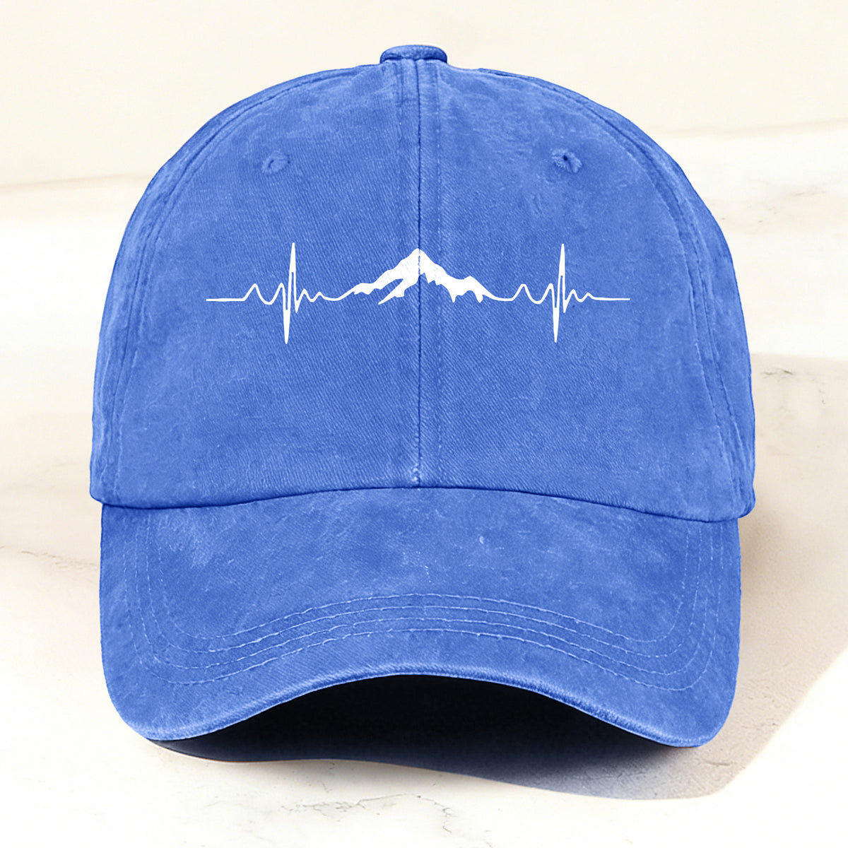 Outdoor Mountain Heartbeat Baseball Cap Blue