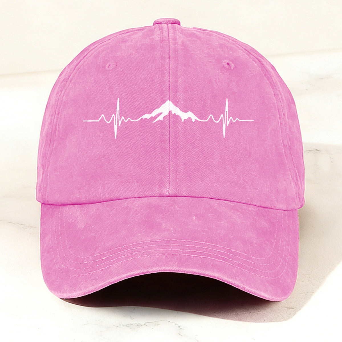 Outdoor Mountain Heartbeat Baseball Cap Pink