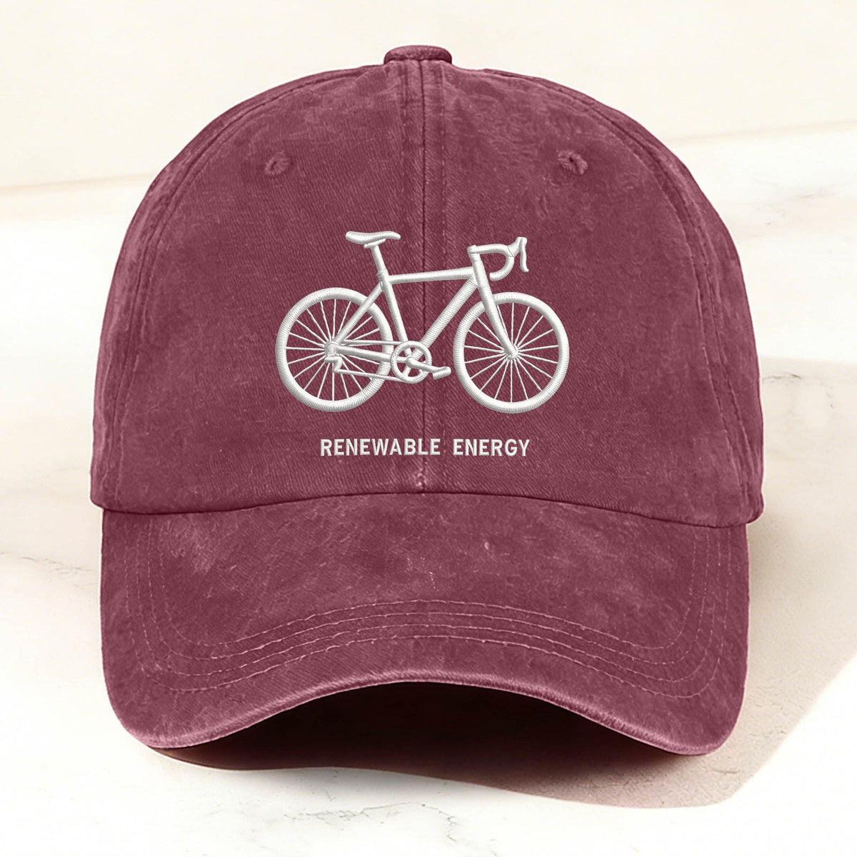 Casual Eco-Friendly Bicycle Baseball Cap Claret