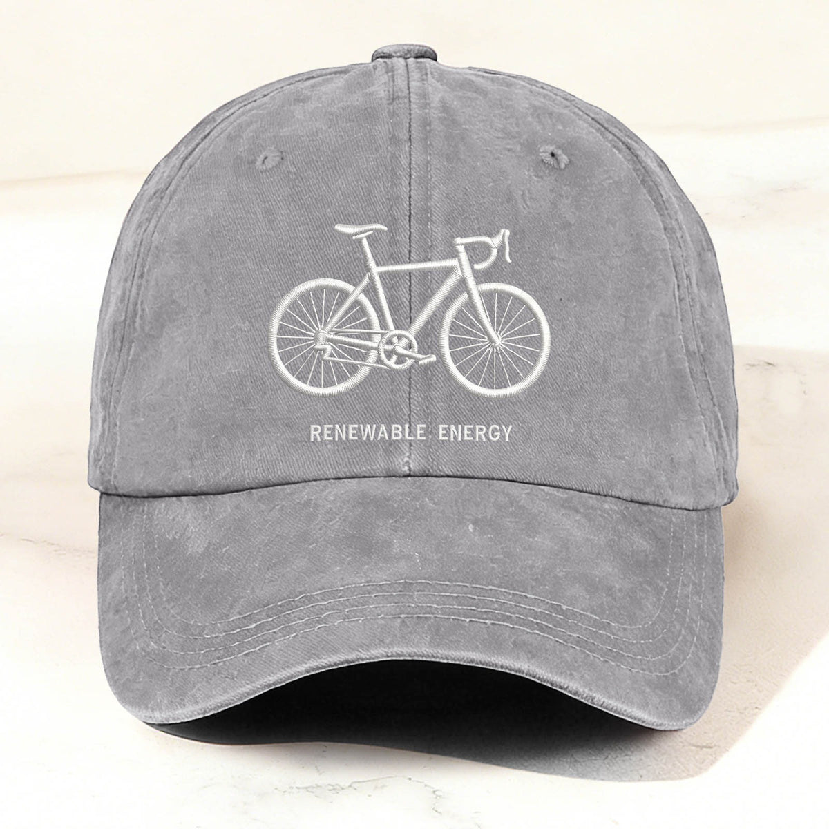 Casual Eco-Friendly Bicycle Baseball Cap Grey
