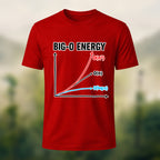 Big-O Energy Print Casual Premium Cotton T-Shirt Red