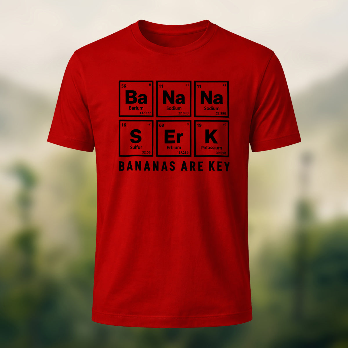 Minimal Chemistry Elements Soft Cotton T-Shirt Red