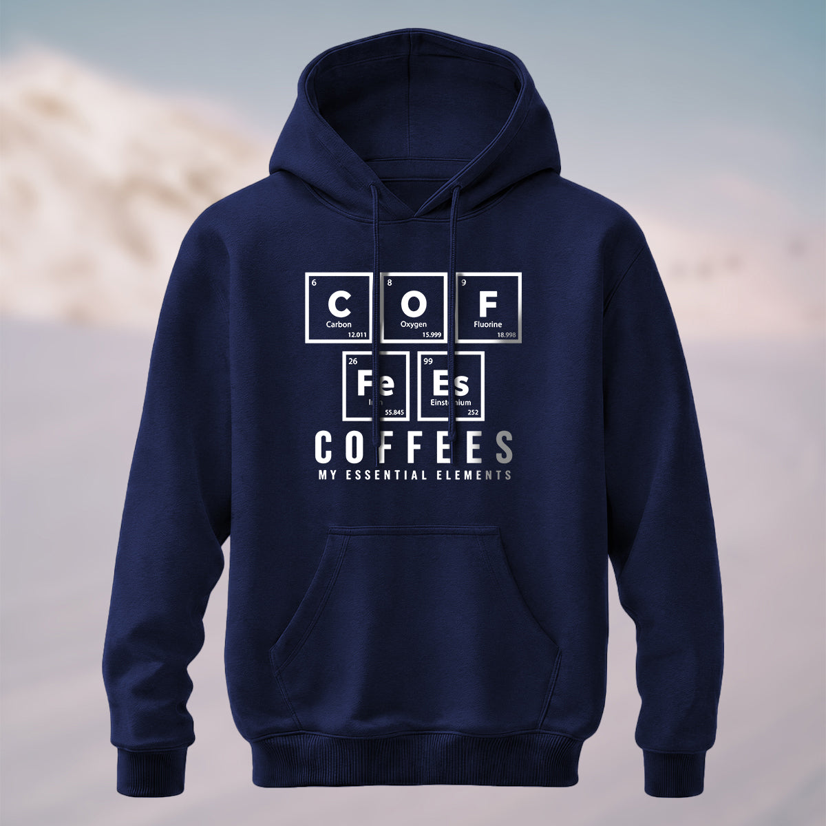 Cotton Made Chemistry Coffee Pun Hoodie Navy
