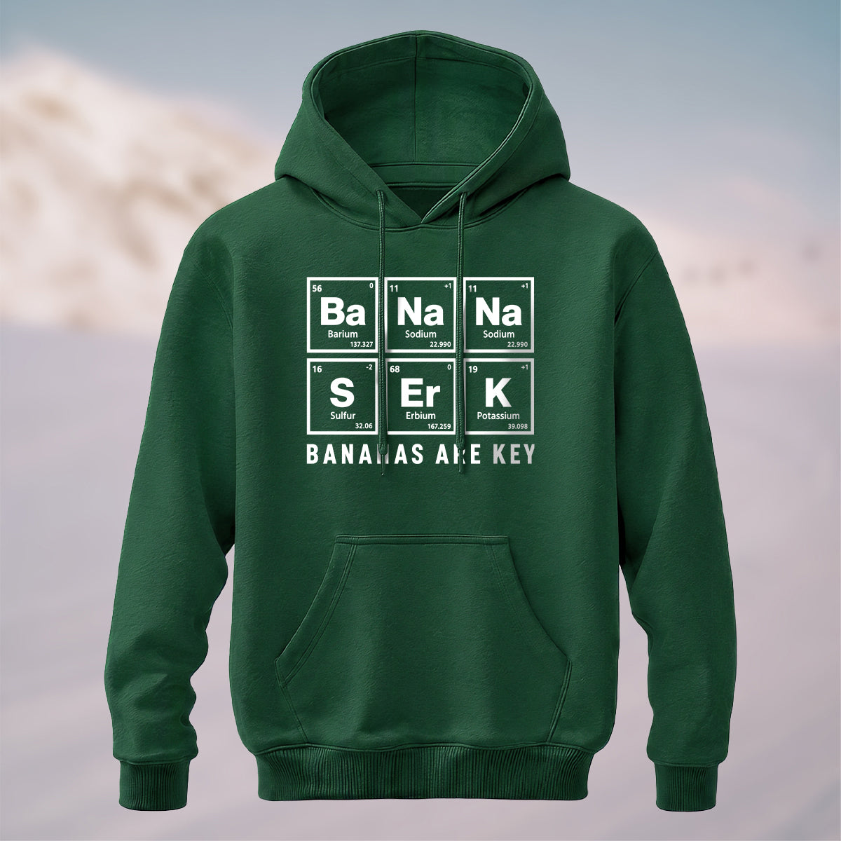 Cotton Made Chemistry Banana Pun Hoodie Forest Green