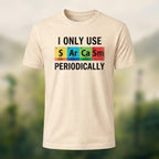 Chemical Element Print Casual Cotton T-Shirt Beige