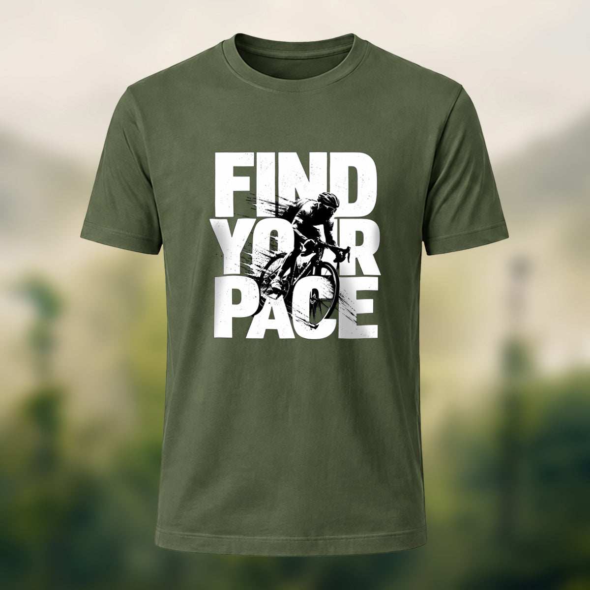 Find Your Pace Premium Cotton T-Shirt Olive Green
