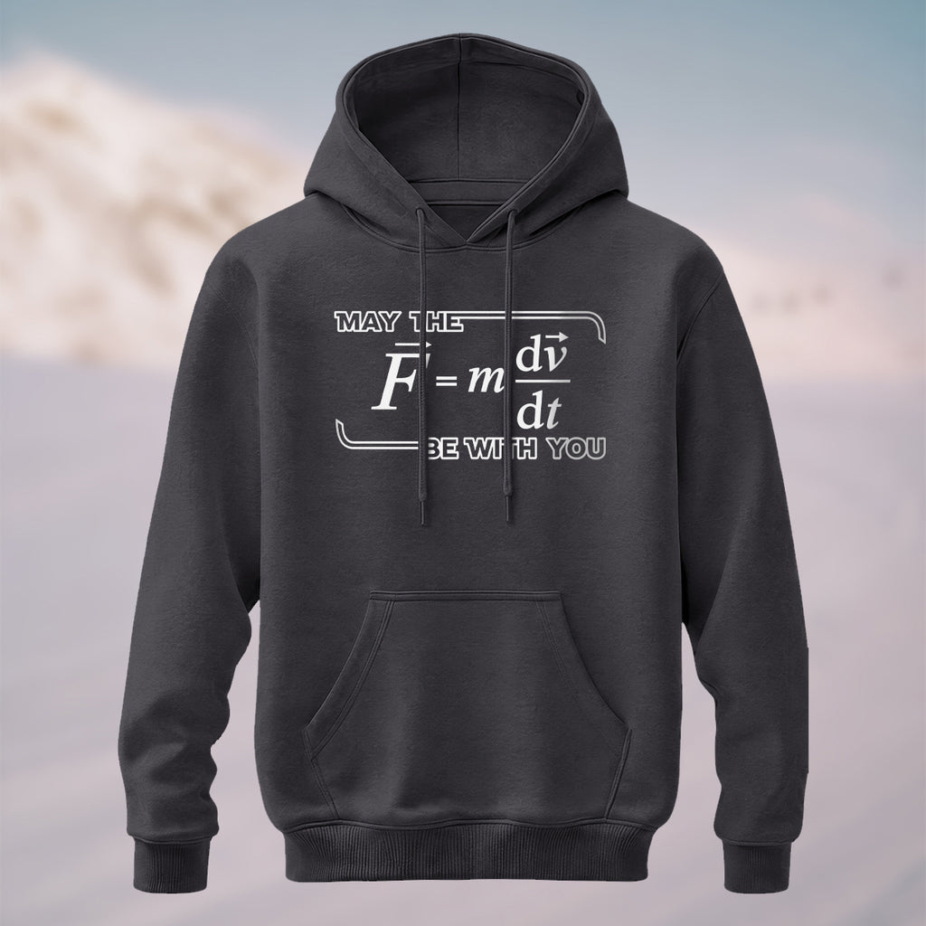 Cotton Made May The Force Physics Hoodie Charcoal