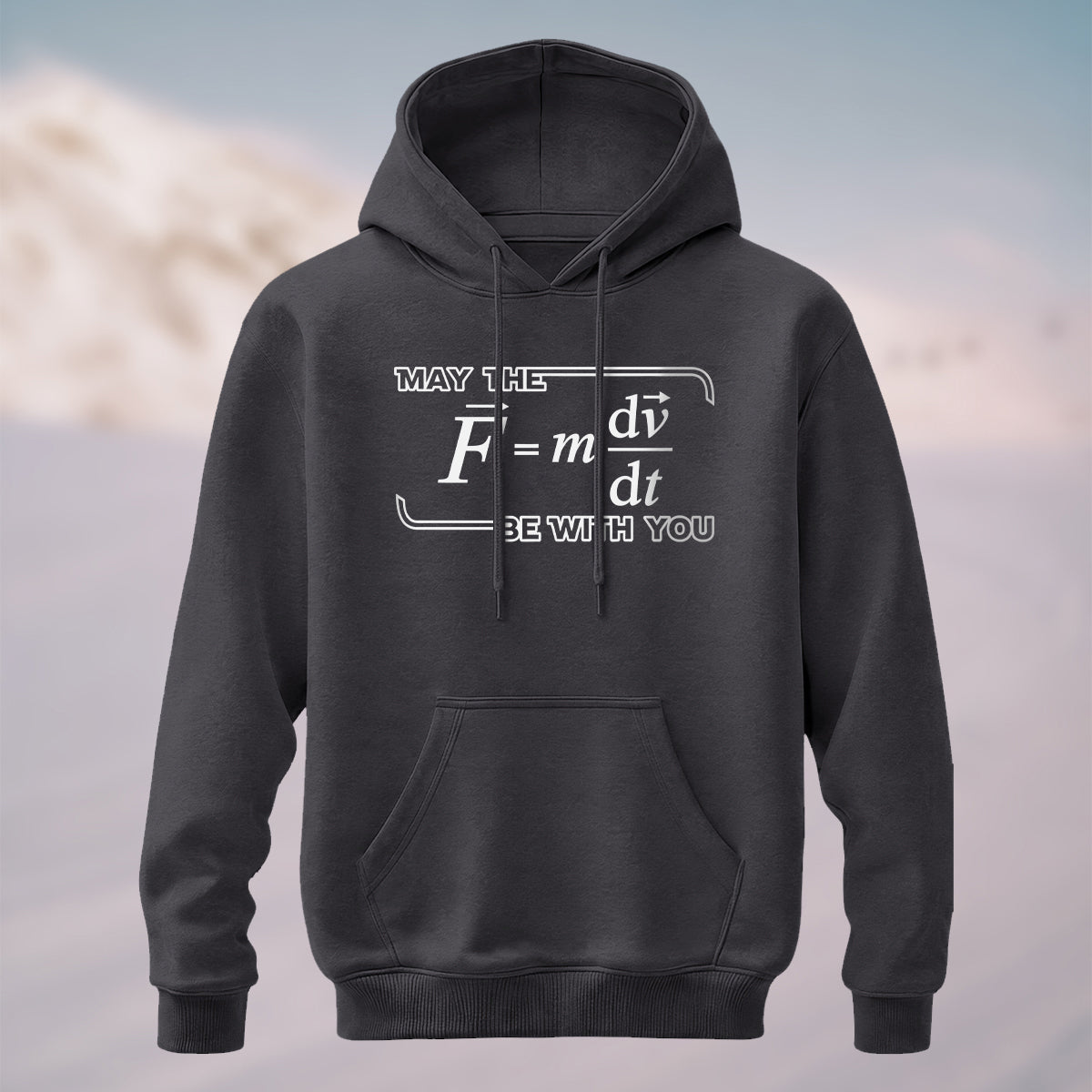 Cotton Made May The Force Physics Hoodie Charcoal
