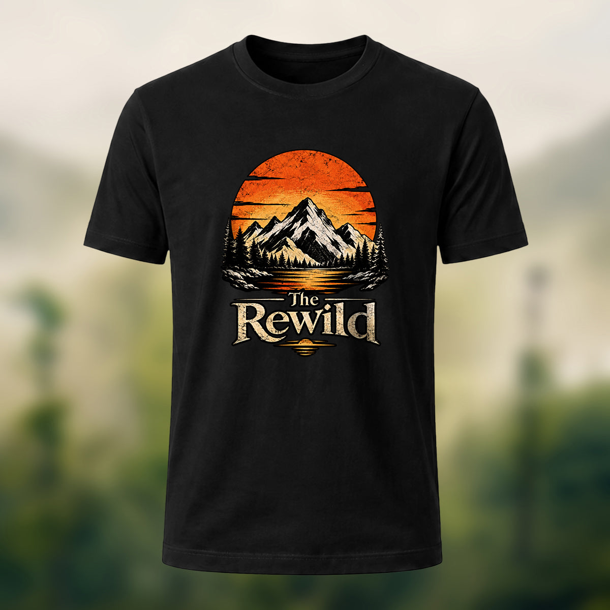 Vintage Wilderness Premium Cotton T-Shirt Black