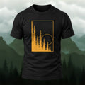 Minimal Forest Silhouette Soft Cotton T-Shirt Black