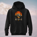 Cotton Made Vintage Mountain Sunset Hoodie Black