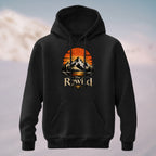 Cotton Made Vintage Mountain Sunset Hoodie Black