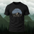 Retro Circular Mountain Forest T-Shirt Black
