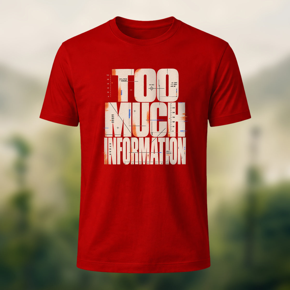 Minimal Information Overload Soft Cotton T-Shirt Red