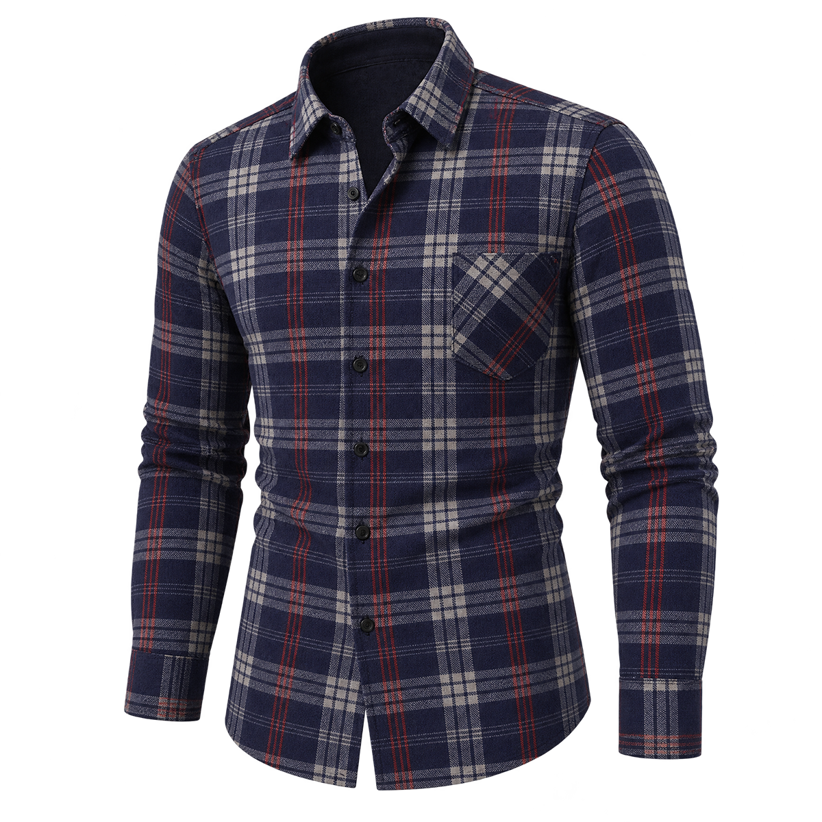 Classic Plaid Fleece-Lined Overshirt 01