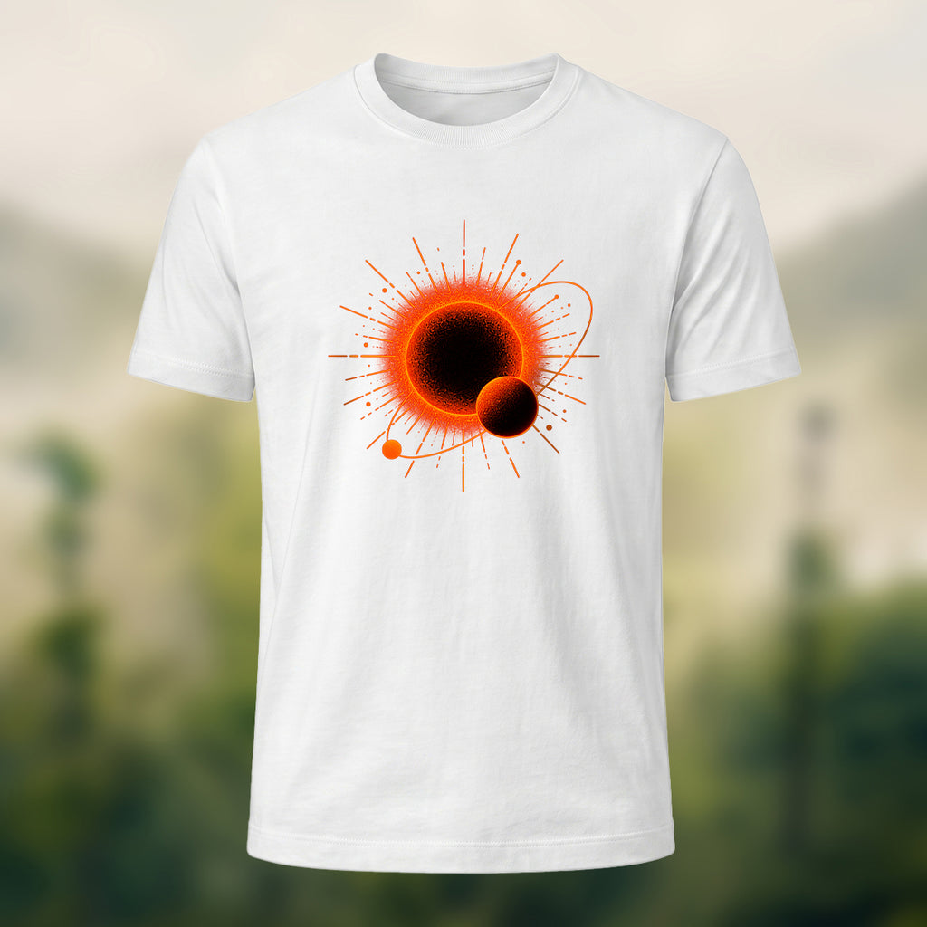 DTG Solar Planet Print Combed Cotton T-Shirt White