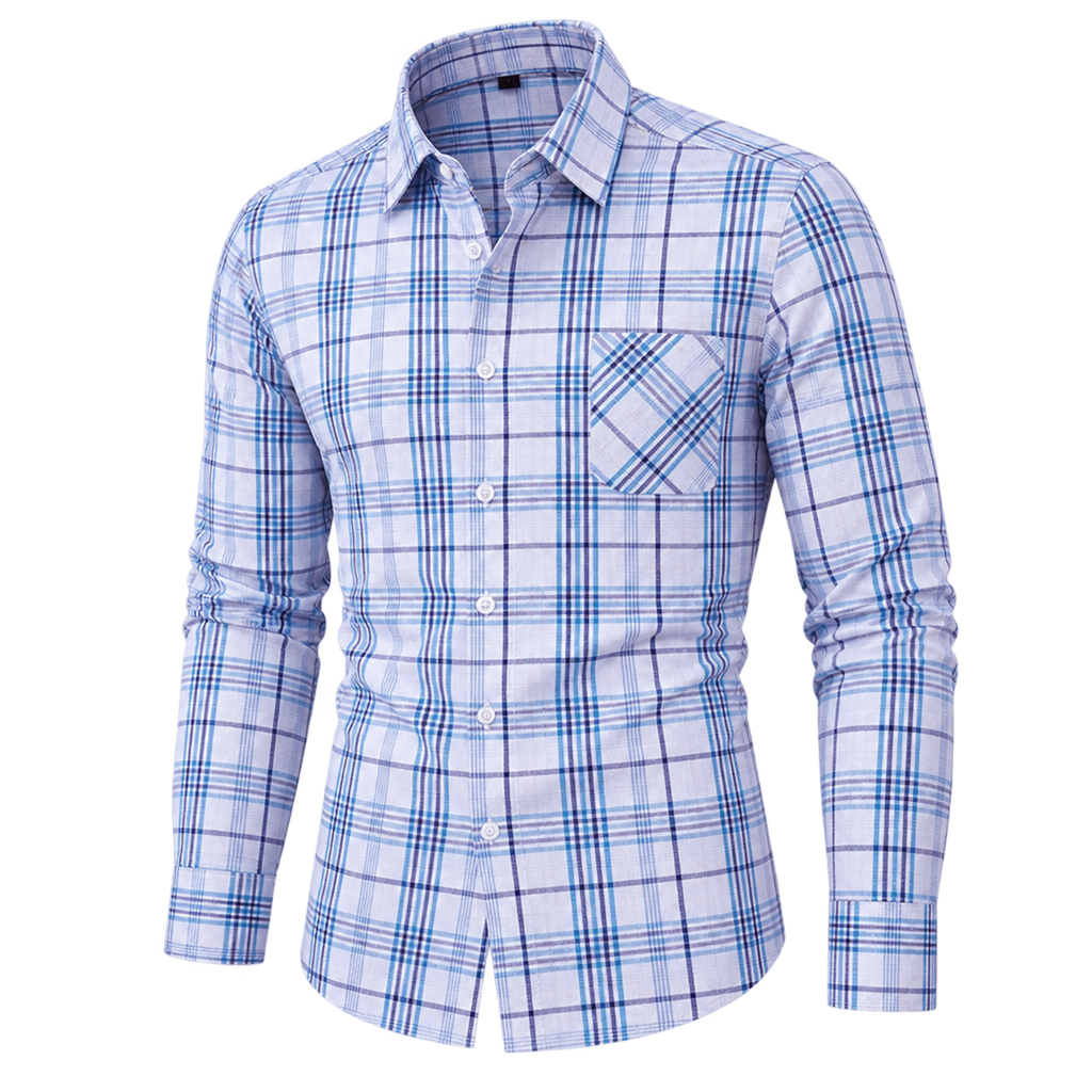 Classic Plaid Premium Cotton Collared Shirt 04