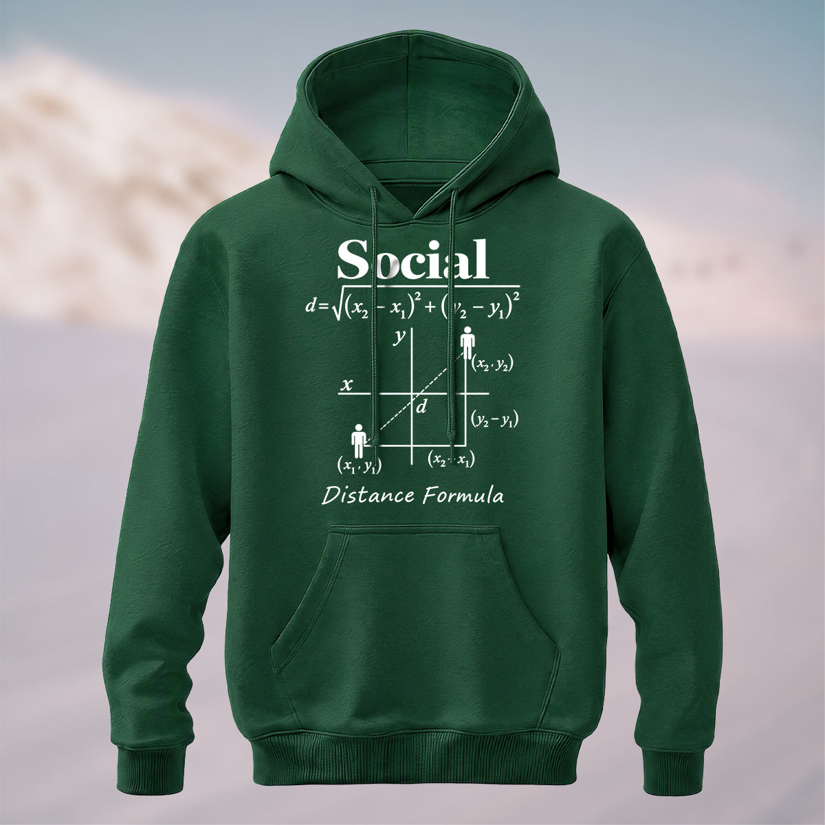 Cotton Made Geeky Social Distance Formula Hoodie Forest Green