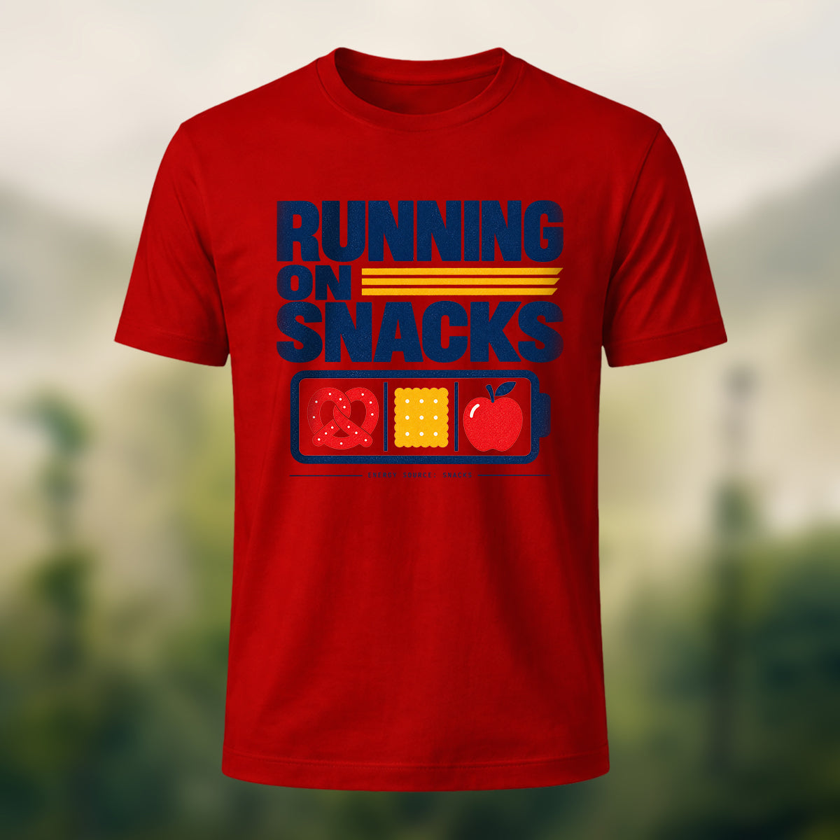 Casual Snack Fuel Soft Cotton T-Shirt Red