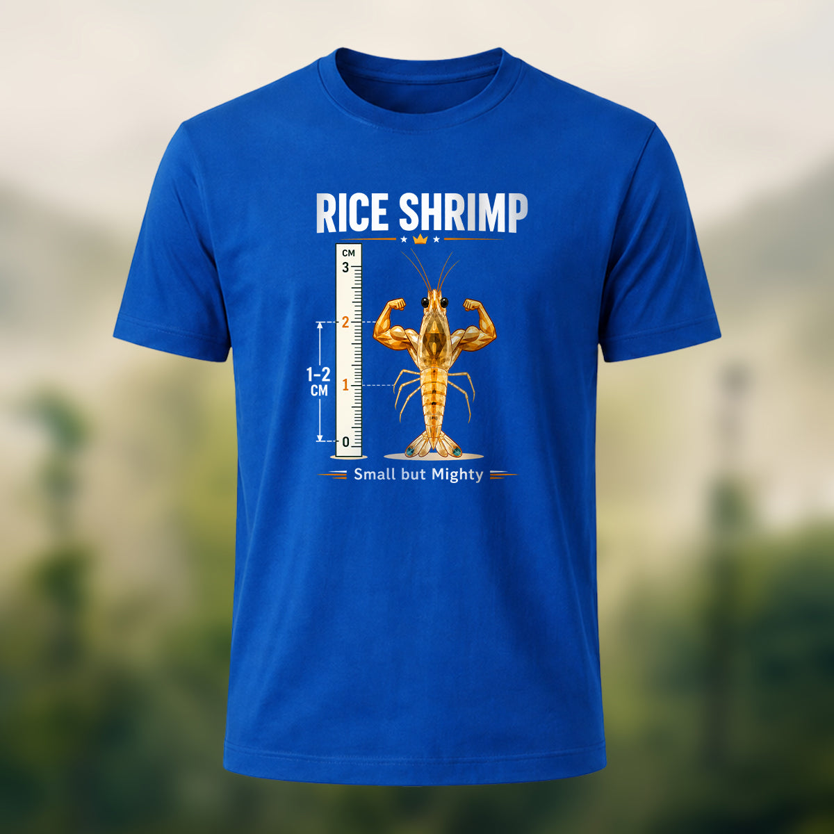 Cheeky Muscular Rice Shrimp Cotton T-Shirt Royal Blue