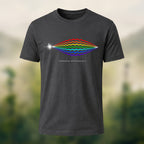 Disperse Wave Print Casual Soft Cotton T-Shirt Charcoal