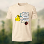Rubber Duck Debugging Print Casual Soft Cotton T-Shirt Beige
