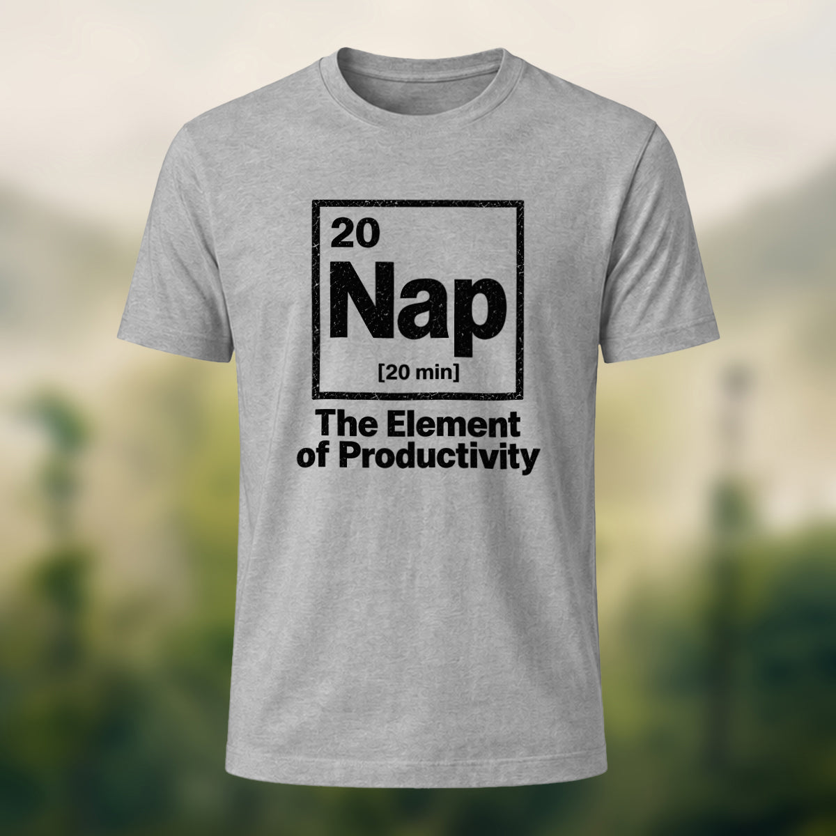 Minimal Nap Element Premium Cotton T-Shirt Heather Grey