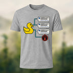 Rubber Duck Debugging Print Casual Soft Cotton T-Shirt Heather Grey