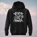 Cotton Made Vintage Punk Bike Hoodie Black