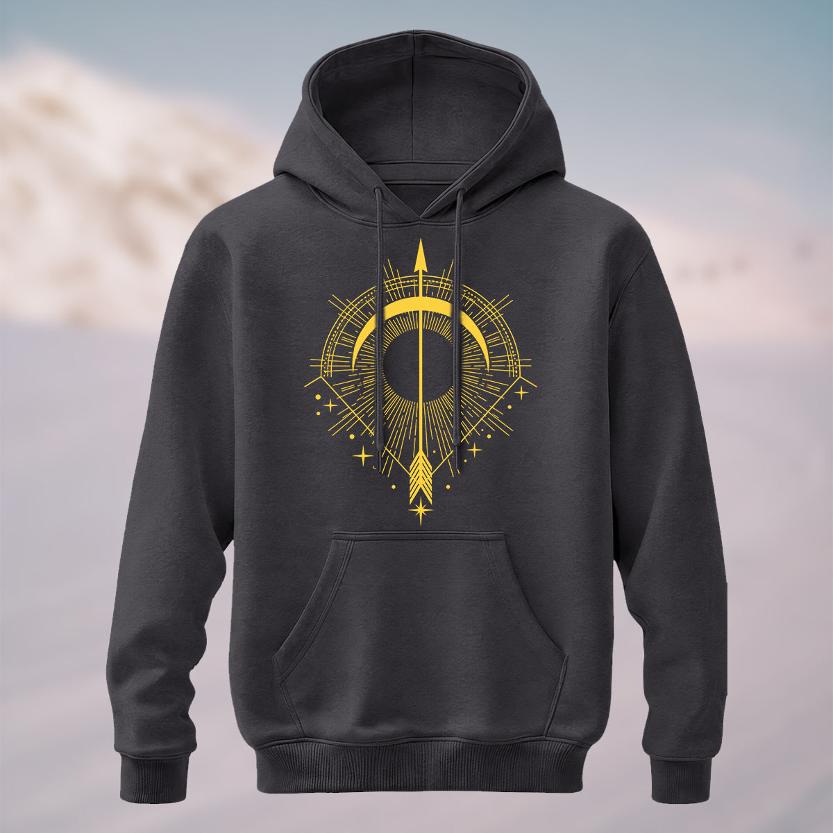 Cotton Made Striking Golden Arrow Hoodie Dkgy
