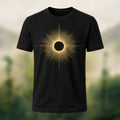 DTG Mystical Solar Ray Print Premium Cotton T-Shirt Black