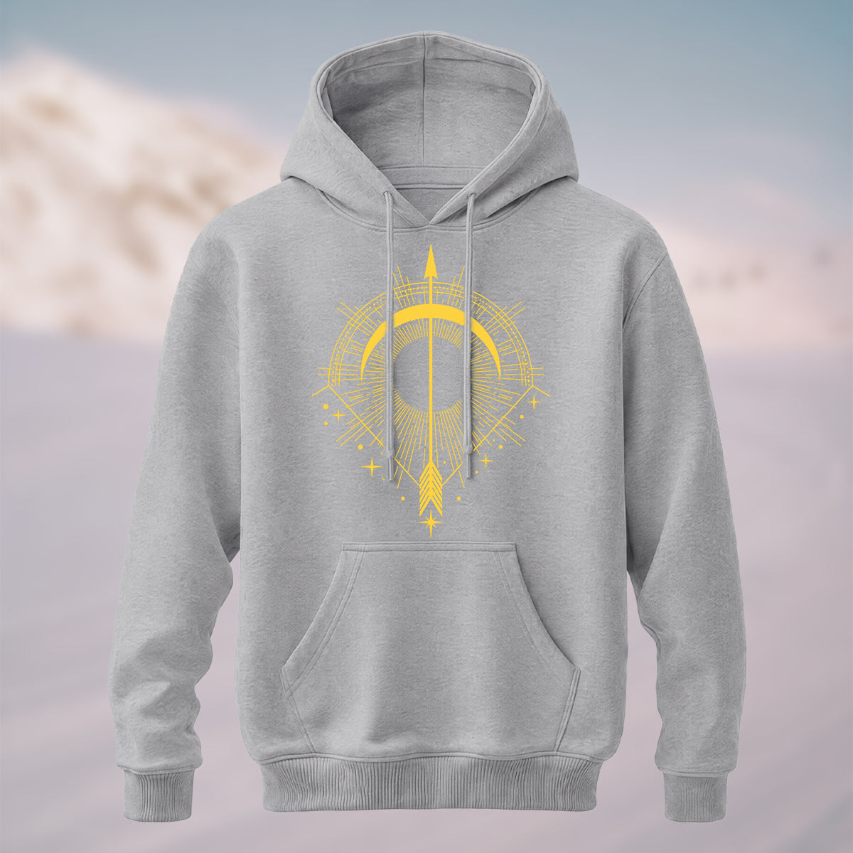 Cotton Made Striking Golden Arrow Hoodie Heather Grey