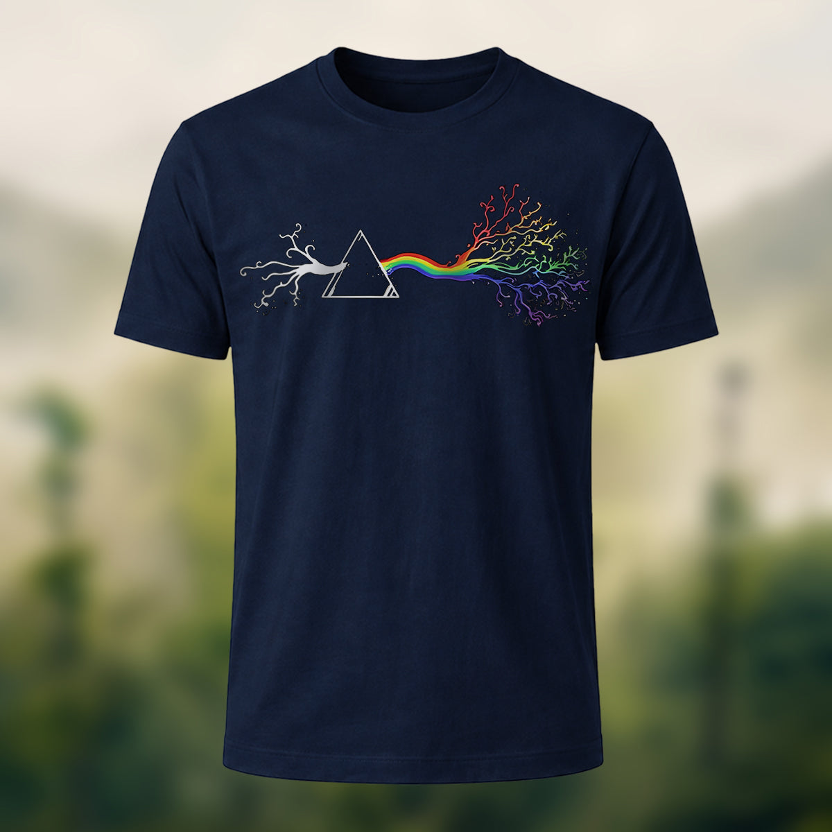 Art of Life Printed Combed Cotton Casual T-Shirt Navy