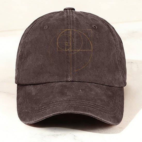 Minimal Geometric Golden Ratio Baseball Cap Brown