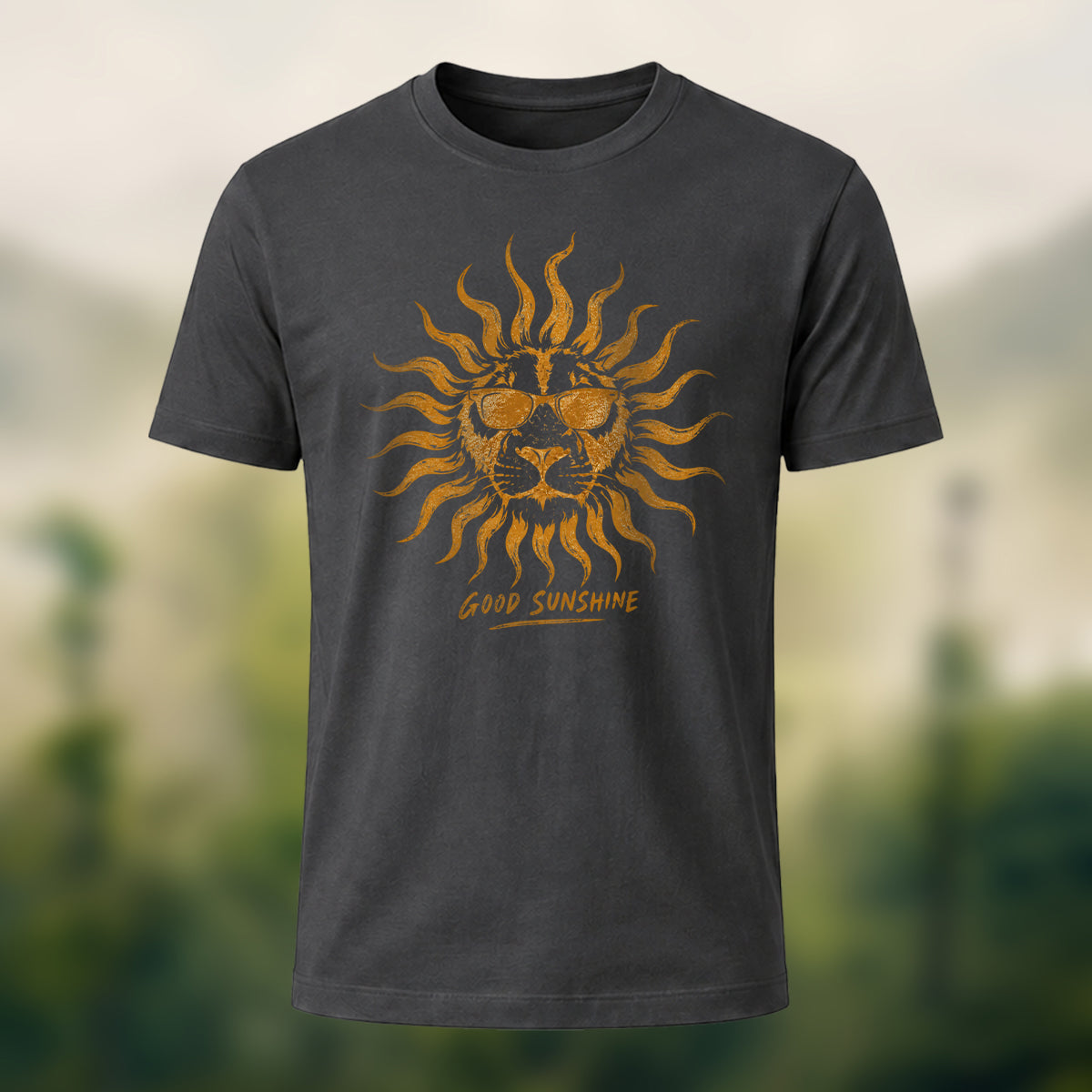 Creative Vintage Lion Premium Cotton T-Shirt Charcoal