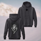 Cotton Made Mystical Silver Lion Hoodie Charcoal