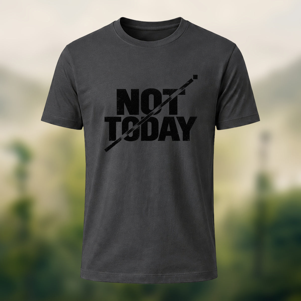 Off Duty Statement Soft Cotton T-Shirt Charcoal
