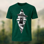 Vintage Celestial UFO Premium Cotton T-Shirt Forest Green
