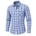 Retro Plaid Soft Cotton Button-Down Shirt 08