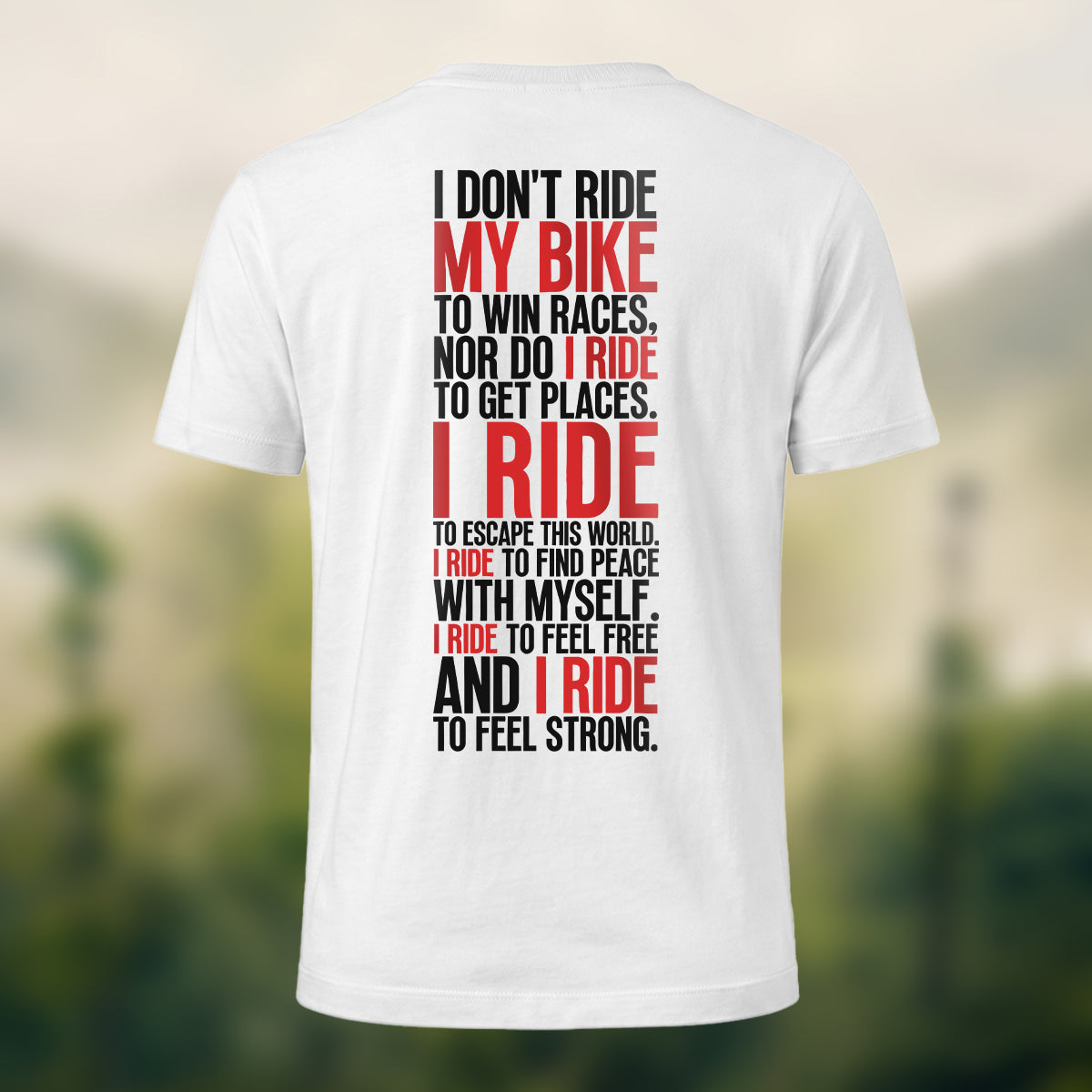 Cycling Spirit Printed Casual Cotton T-Shirt White