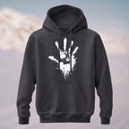 Cotton Made Mystic Hand Print Hoodie Charcoal